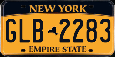 NY license plate GLB2283