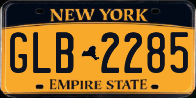 NY license plate GLB2285