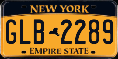 NY license plate GLB2289