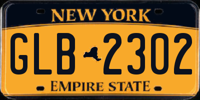 NY license plate GLB2302