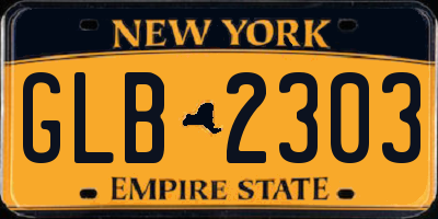 NY license plate GLB2303
