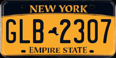 NY license plate GLB2307