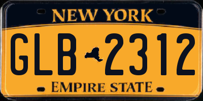 NY license plate GLB2312
