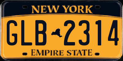 NY license plate GLB2314