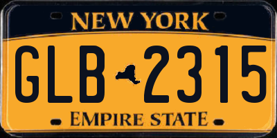 NY license plate GLB2315