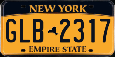 NY license plate GLB2317