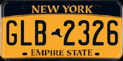 NY license plate GLB2326