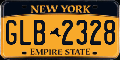 NY license plate GLB2328