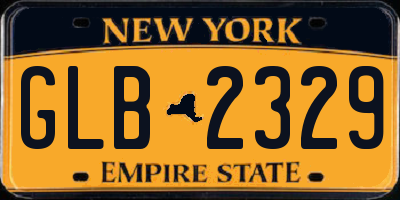 NY license plate GLB2329