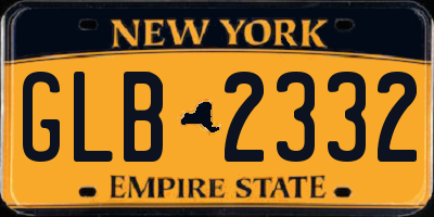 NY license plate GLB2332