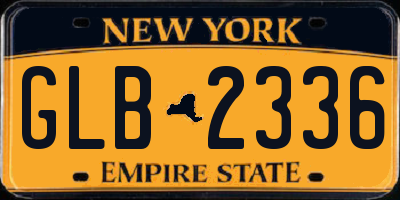 NY license plate GLB2336