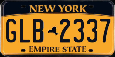 NY license plate GLB2337