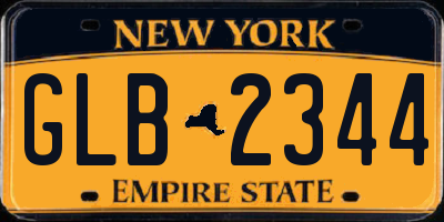 NY license plate GLB2344