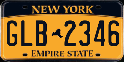 NY license plate GLB2346