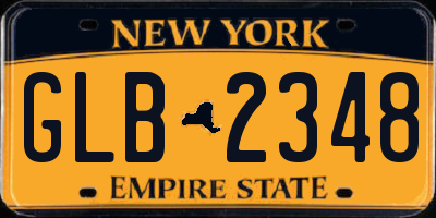 NY license plate GLB2348