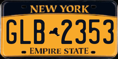 NY license plate GLB2353