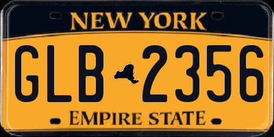 NY license plate GLB2356