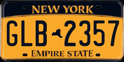 NY license plate GLB2357