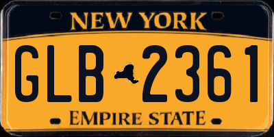 NY license plate GLB2361