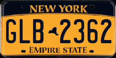 NY license plate GLB2362
