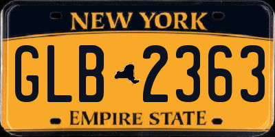 NY license plate GLB2363