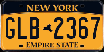 NY license plate GLB2367