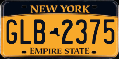 NY license plate GLB2375