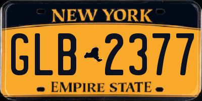 NY license plate GLB2377