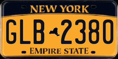 NY license plate GLB2380