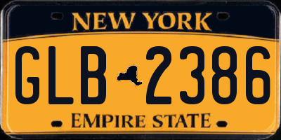 NY license plate GLB2386