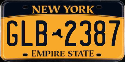 NY license plate GLB2387