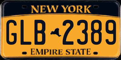 NY license plate GLB2389