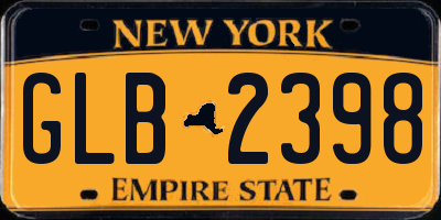 NY license plate GLB2398