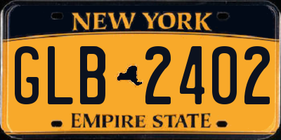NY license plate GLB2402