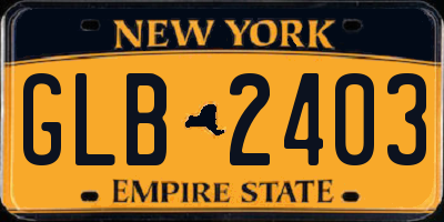 NY license plate GLB2403