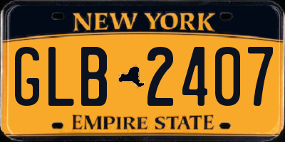 NY license plate GLB2407