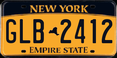 NY license plate GLB2412