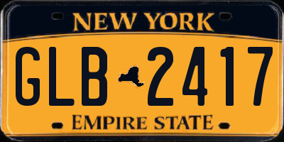 NY license plate GLB2417