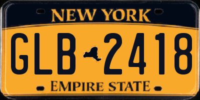 NY license plate GLB2418
