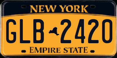 NY license plate GLB2420