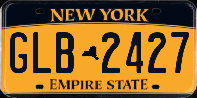 NY license plate GLB2427
