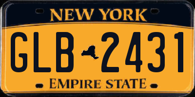 NY license plate GLB2431