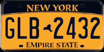 NY license plate GLB2432