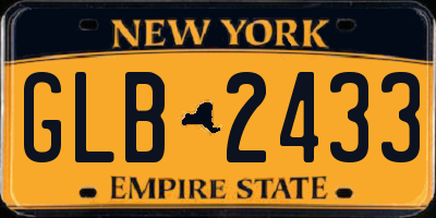 NY license plate GLB2433