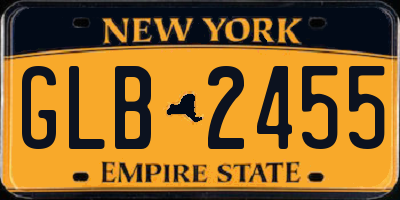 NY license plate GLB2455