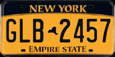 NY license plate GLB2457
