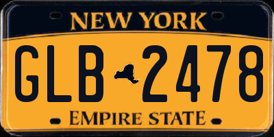 NY license plate GLB2478