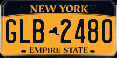 NY license plate GLB2480