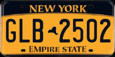 NY license plate GLB2502