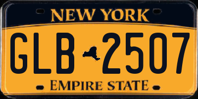 NY license plate GLB2507